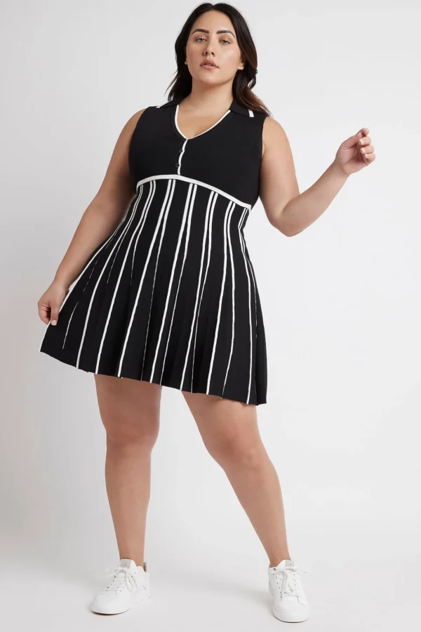 Sleeveless Pleated Knit Mini Dress 801