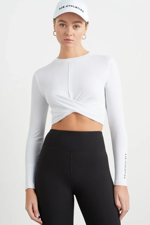 Twist Front Long Sleeve Crop Top 328