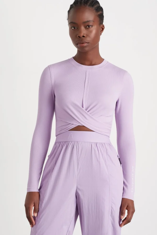 Twist Front Long Sleeve Crop Top 328