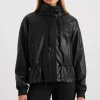 Vegan Leather Ruched Jacket 770