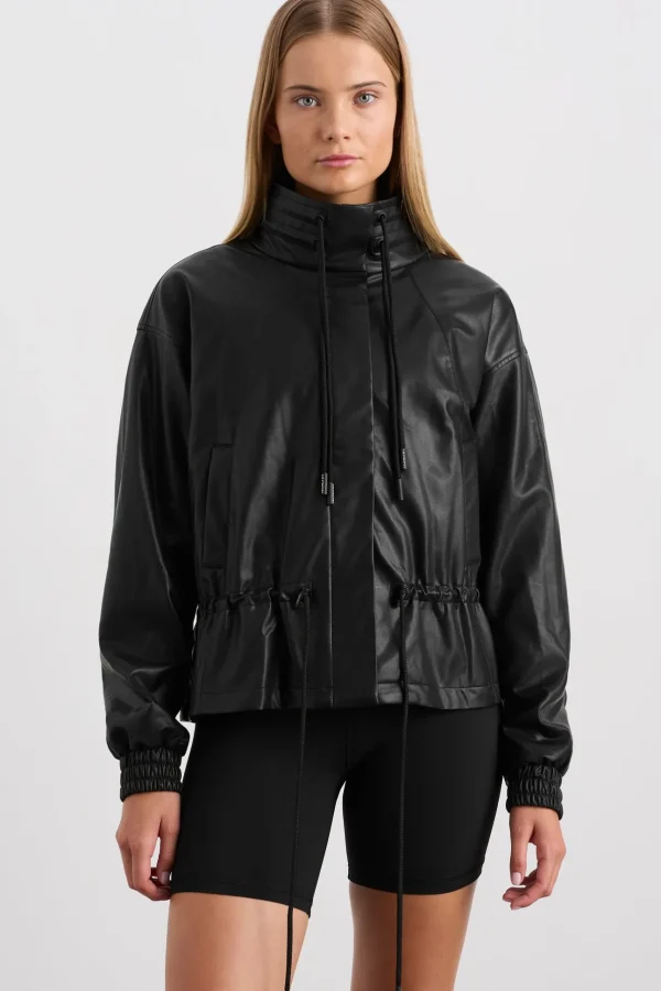 Vegan Leather Ruched Jacket 770