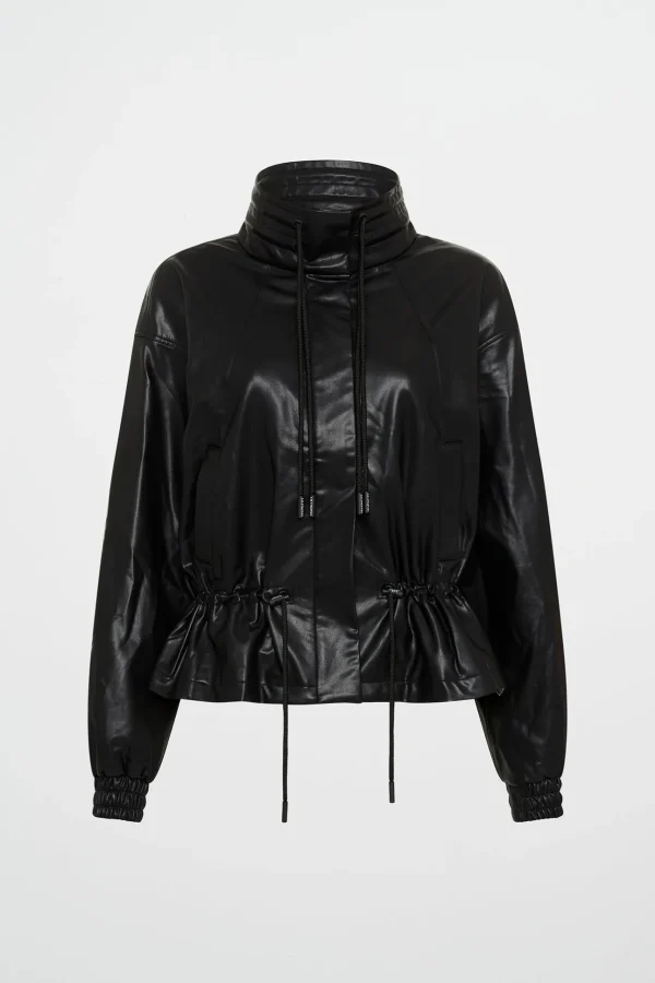 Vegan Leather Ruched Jacket 770