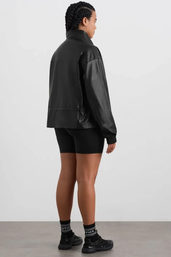 Vegan Leather Ruched Jacket 770