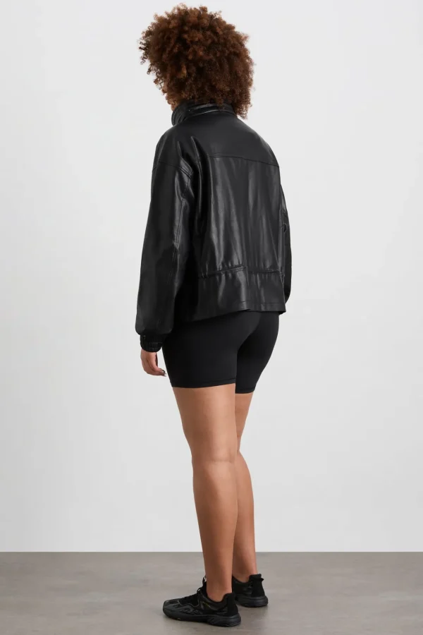 Vegan Leather Ruched Jacket 770