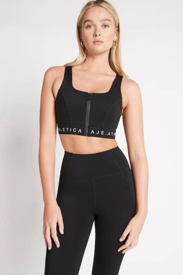 Zip Front Logotape Sports Bra 319