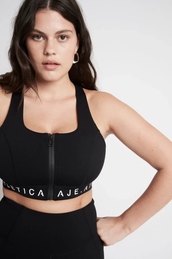 Zip Front Logotape Sports Bra 319