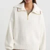 1/4 Zip Ribbed Knit Jumper 431