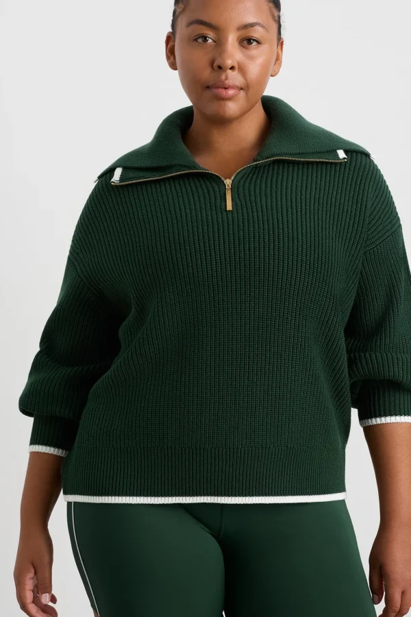 1/4 Zip Ribbed Knit Jumper 431