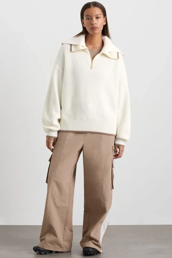 1/4 Zip Ribbed Knit Jumper 431