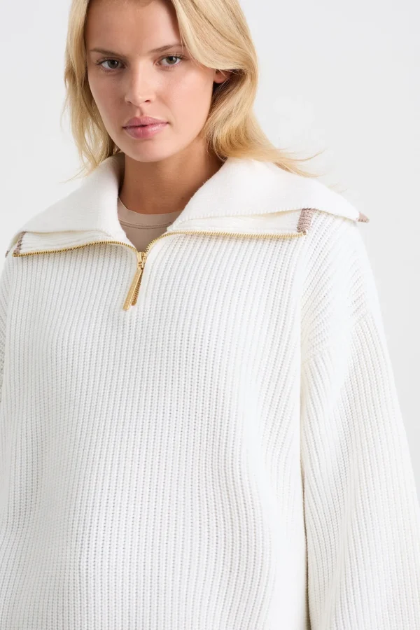 1/4 Zip Ribbed Knit Jumper 431