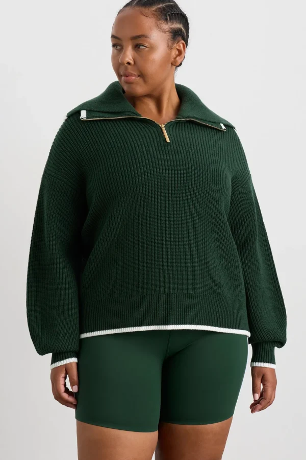 1/4 Zip Ribbed Knit Jumper 431